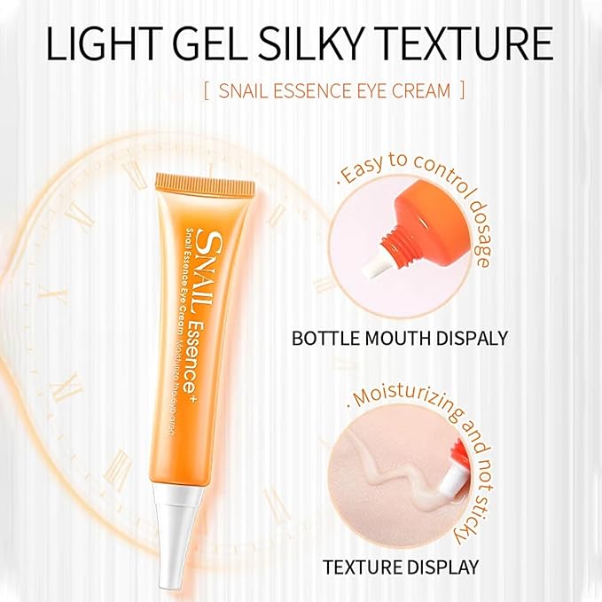 Snail Eye Cream for Dark Circles and Puffy Eyes Eye Bags Remover, Eye Cream Anti Aging, Under Eye Cream, Reduce Lines Wrinkles Puffiness and Dark Circles for All Skin Types-Velvo Beauty