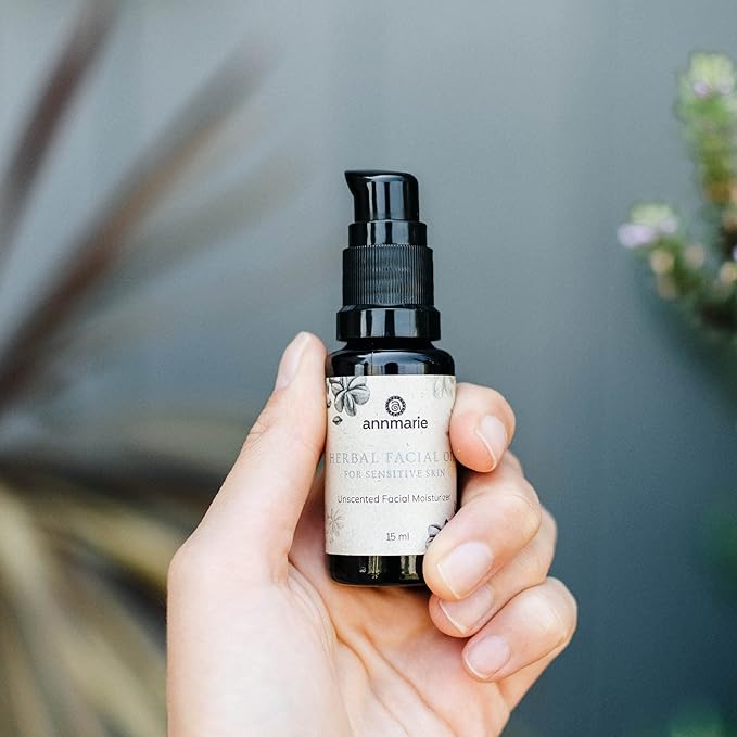 Annmarie Skin Care Herbal Facial Oil For Sensitive Skin - Unscented Facial Oil With Squalane, Sacha Inchi Oil + Camellia Seed Oil (15Ml / 0.5 Fl Oz)-Velvo Beauty