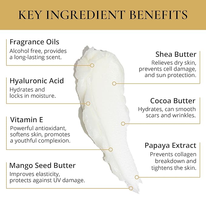 LUXURY LIFE BUTTER - Irresistibly Scented Body Butter with Hyaluronic Acid for Ultimate Moisture. Luxurious Natural Fragrance. Hydrates for a Non-Greasy Glamorous Glow, Tobacco Vanilla, 5 oz.-Velvo Beauty