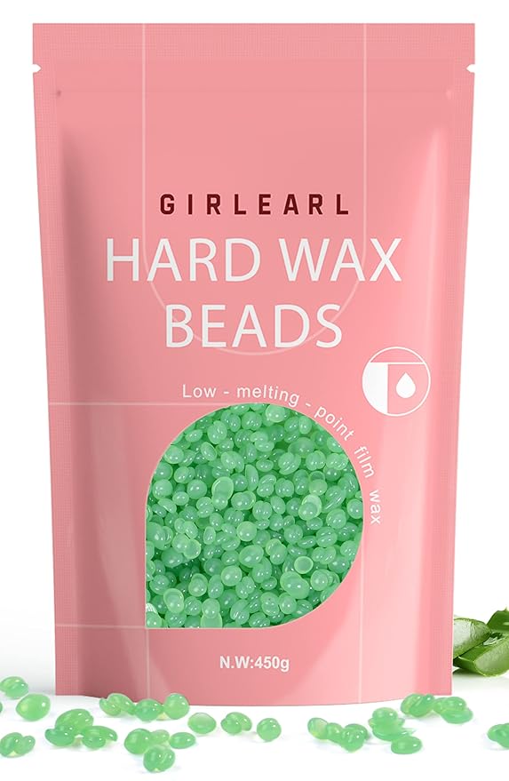 Wax Beads (1lb) for Hair Removal - Aloe Vera Formula, Perfect for Sensitive Skin, Eyebrow, Brazilian Bikini, Legs, Facial and Full Body Waxing at Home-Velvo Beauty