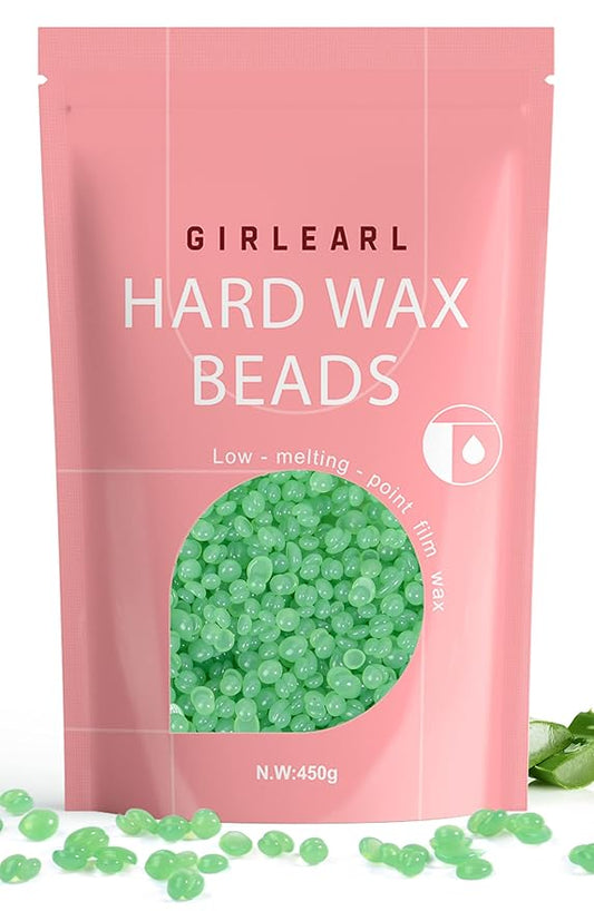Wax Beads (1lb) for Hair Removal - Aloe Vera Formula, Perfect for Sensitive Skin, Eyebrow, Brazilian Bikini, Legs, Facial and Full Body Waxing at Home-Velvo Beauty