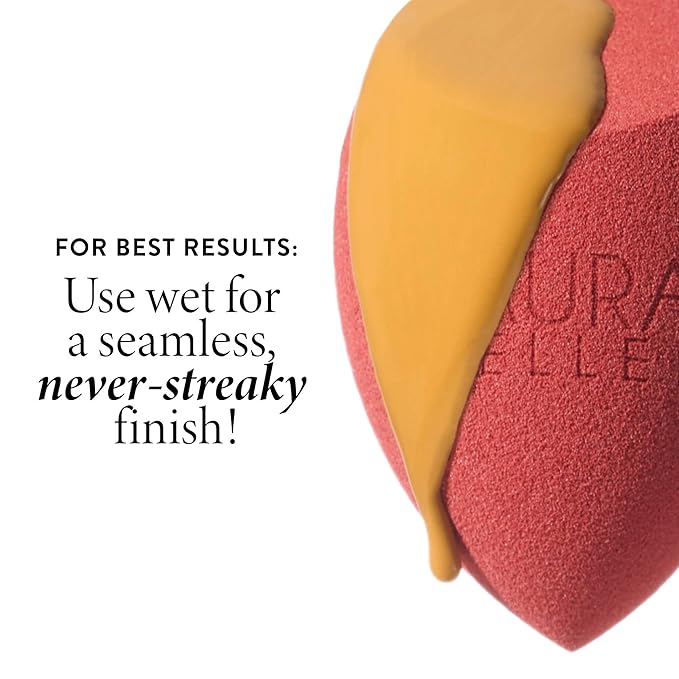 LAURA GELLER NEW YORK Full Face Blending Sponge, Easy Makeup Blender for Foundation & Concealer, Latex-Free for Sensitive Skin-Velvo Beauty