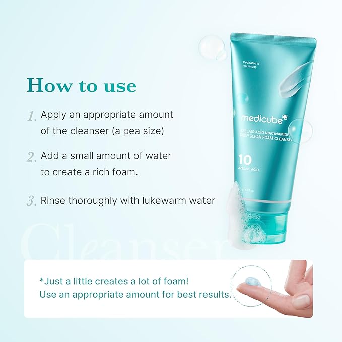 medicube Azelaic Acid Gummy Whip Cleanser | Cleansing Foam For Troubled Skin | Use After Spot Care & Excess Sebum Control | Niacinamide, Glycerin | Soothing, Pore Cleansing Face Wash | Korean Skincare-Velvo Beauty