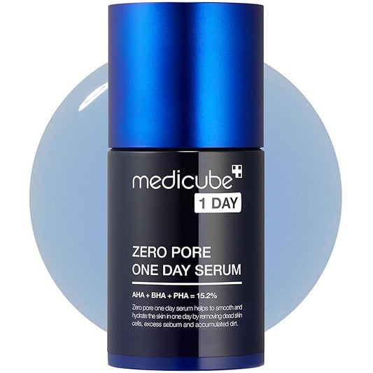 Medicube Zero Pore One-day Serum 1.01 fl.oz - Overnight Resurfacing Serum with Pore Tightening Complex - 15.2% AHA+BHA+PHA & 2% Niacinamide - 10.8% reduction in pore appearance after one day of use-Velvo Beauty