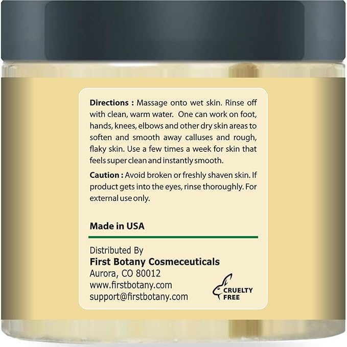 First Botany 100% Natural Tea Tree Oil Body & Foot Scrub with Salt - Best for Acne, Dandruff and Warts, Corns, Calluses, Athlete foot, Jock Itch & Body Odor-Velvo Beauty