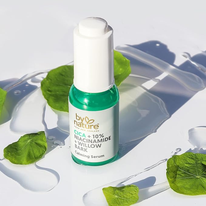 By Nature Calming Face Serum - Cica+10% Niacinamide+Willow Bark - Purifying Facial Serum with Cica Plant Extract & Texture Enhancing Niacinamide - Skincare from New Zealand - 1 fl. Oz-Velvo Beauty