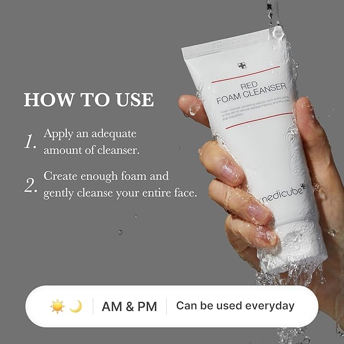 medicube Red Foam Cleanser - Deeply cleanses, remove impurities, control sebum, | Korean Skincare-Velvo Beauty