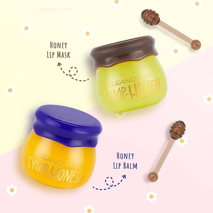 LIP CARE SET SYMP-HONEY HONEY LIP BALM & LIP MASK with HONEY DIPPERS-Velvo Beauty