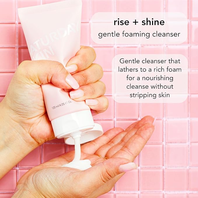 Saturday Skin Face Cleanser Hydrating Foam Cleanser Natural ingredients Anti-aging | Makeup Remover and Face Wash | Fragrance Free Ideal for Sensitive, Dry Skin Korean Skincare-Velvo Beauty