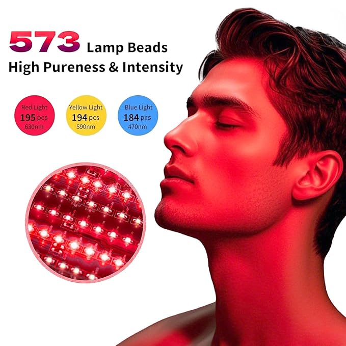 ZOVIE Red Light Therapy Mask-Infrared Photons Facial Skin Care Machine LED Beauty Mask-Flexible Led Light Therapy(Navy-Blue)-Velvo Beauty