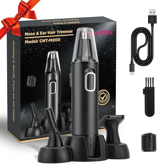 AREYZIN Nose Hair Trimmer 3-in-1 Versatile Rechargeable Ear and Nose Trimmer for Men&Women Painless Electric Shaver Grooming Kit for Ear Beard Facial Pubic Hair Wet Dry Use-Velvo Beauty