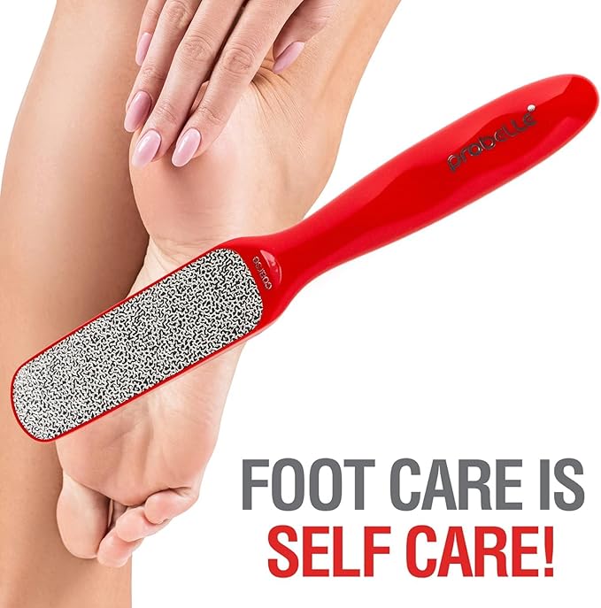 Probelle Double Sided Multidirectional Nickel Foot File Callus Remover - Immediately Reduces calluses and Corns to Powder for Instant Results, Safe Tool (Red)-Velvo Beauty