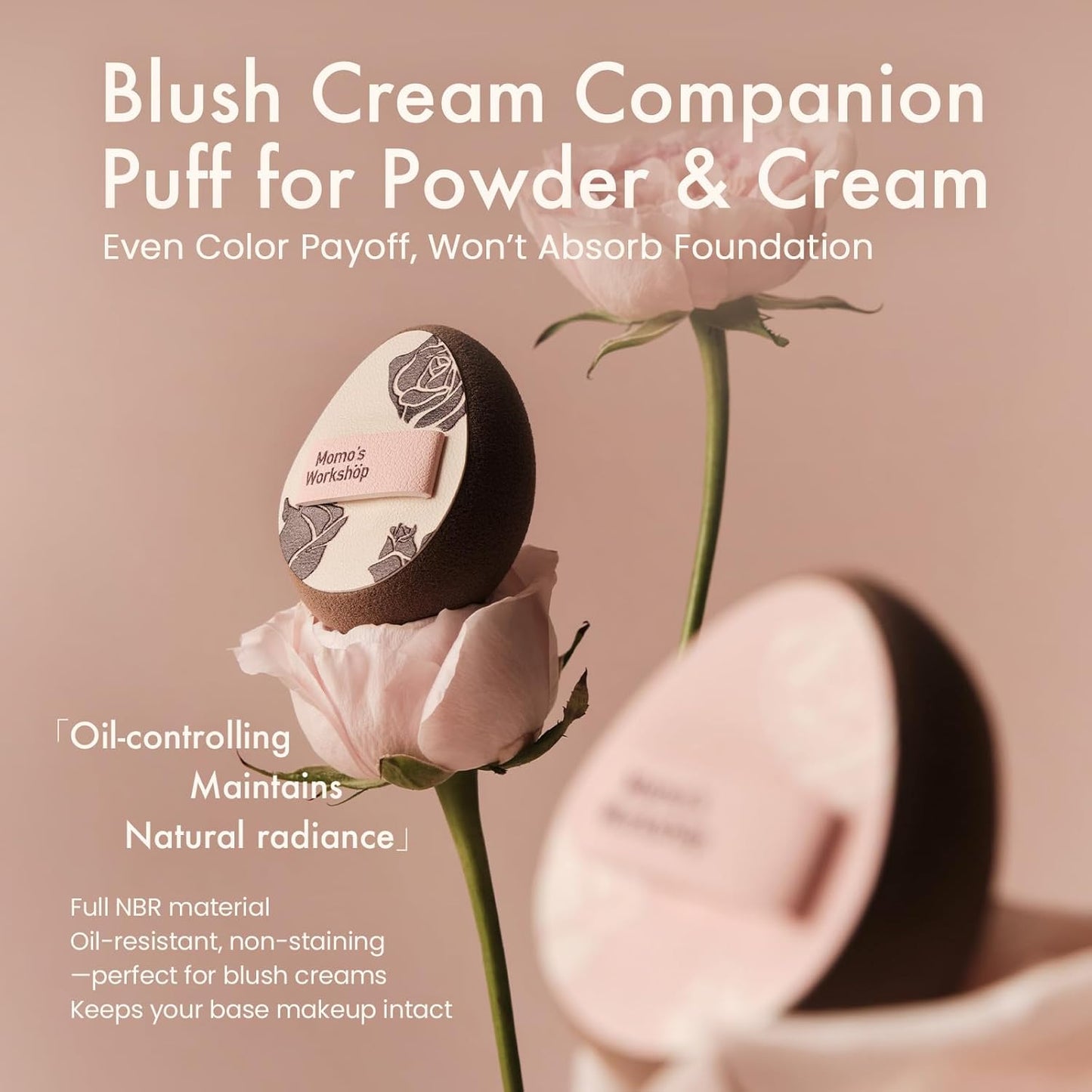 Multi-Use Mini Makeup Sponge Set,Oil-Control & Makeup Setting, Cut-Edge Design for Cream & Powder Products, for Oily Skin,Pink-Brown, 3PCS Mini Beauty Concealer Sponges & Storage Case-Velvo Beauty