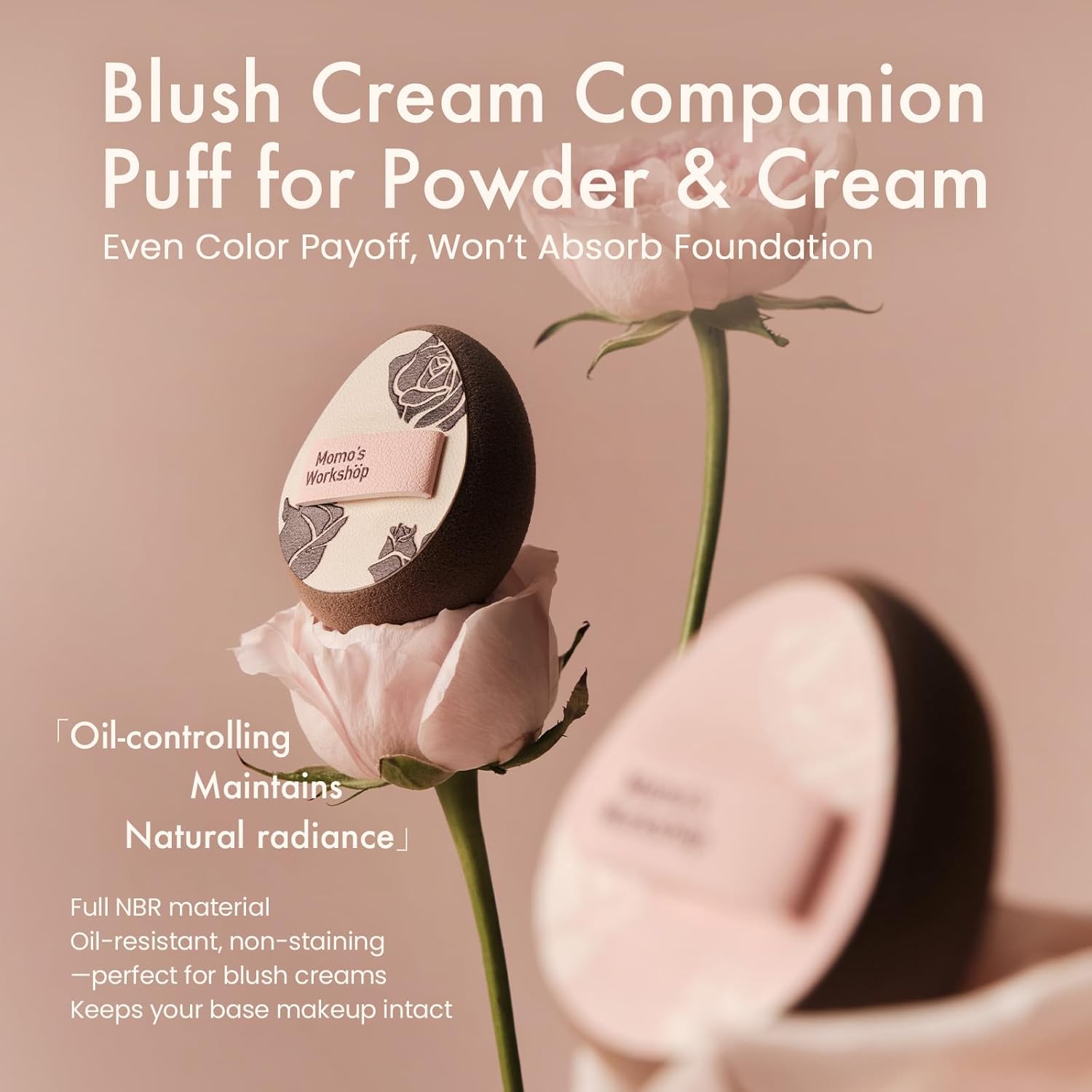 Multi-Use Mini Makeup Sponge Set,Oil-Control & Makeup Setting, Cut-Edge Design for Cream & Powder Products, for Oily Skin,Pink-Brown, 3PCS Mini Beauty Concealer Sponges & Storage Case-Velvo Beauty