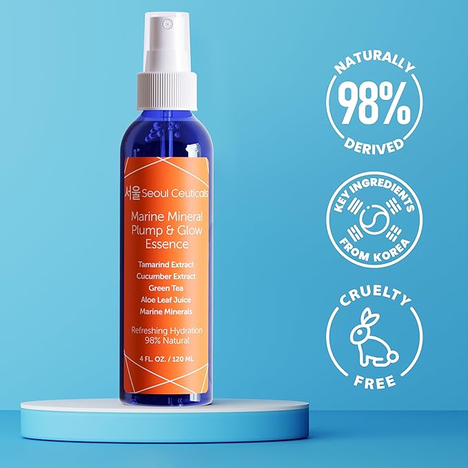 SeoulCeuticals Korean Skin Care Essence Toner - K Beauty Skincare Spray Mist For Face Contains Cucumber Extract and Marine Minerals + Organic Aloe - Get That Healthy Youthful Glow-Velvo Beauty