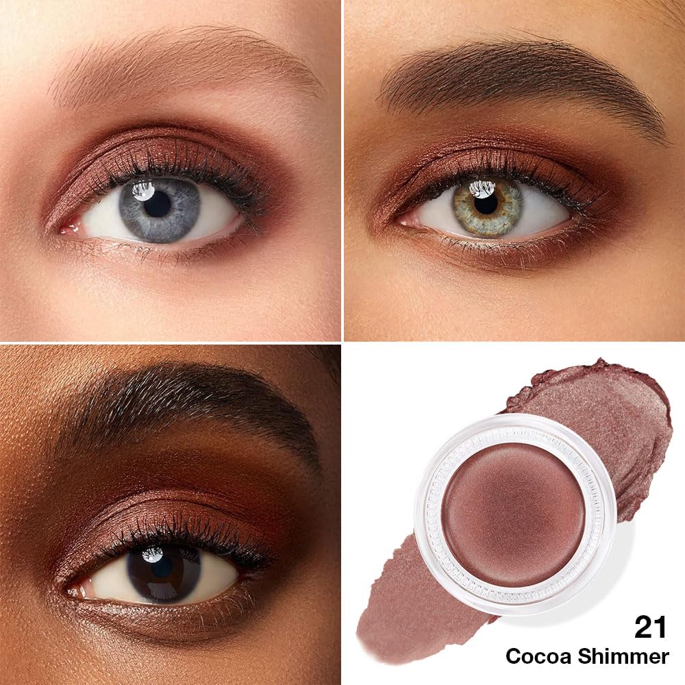 Cream Glitter Cocoa Shimmer Metallic Eyeshadow Palette Makeup, Natural Single Mini Instant Holographic Eyeshadow For Women, Sombras Crema Para Ojos, Talc, Paraben & Cruelty Free, 21-Velvo Beauty