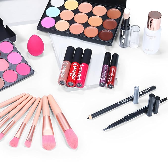 Multi-purpose Makeup Kit All-in-One Makeup Gift Set Colours Mix Eyeshadow Concealer Lip Gloss Pressed Powder and Powder Blusher Cosmetic Makeup Palette Set Kit #097-Velvo Beauty