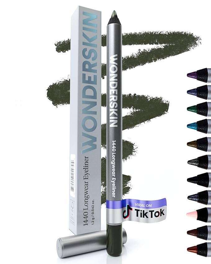 Wonderskin Eyeliner Pencil, 1440 Longwear Green Eyeliner Pencil - Waterproof, Sharpenable & Smudge Proof-Velvo Beauty