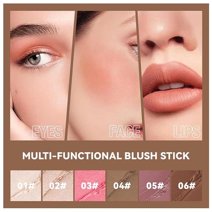 3pcs Face Contour Stick Makeup Set, Highlighter Stick Blush Stick Cream Contour Kit with Brush, Contouring Stick for Fair Skin, Concealer Makeup Stick Gift for Beginner Women Teen Girls-Velvo Beauty