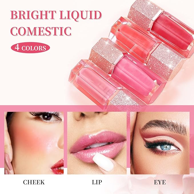 Soft Cream Blush, Liquid Blush for Natural Dewy Blush Makeup, Lightweight Blush for Cheeks, Long-Wearing Smudge Proof Liquid Blush Makeup, Cream Liquid Cream Blush Makeup - Foggy Pink-Velvo Beauty