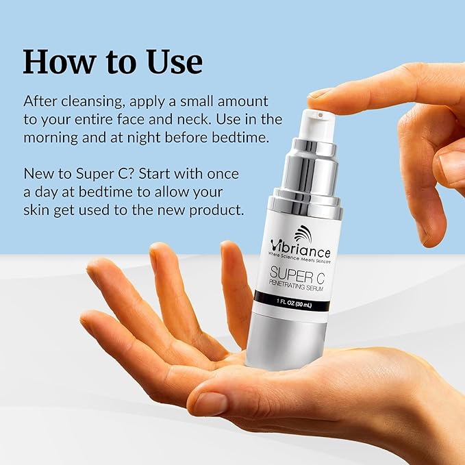 Vibriance Super C Serum for Mature Skin - All-in-One Vitamin Formula Hydrates, Firms, Lifts, Smooths, Targets Age Spots, Wrinkles, 1 fl oz-Velvo Beauty