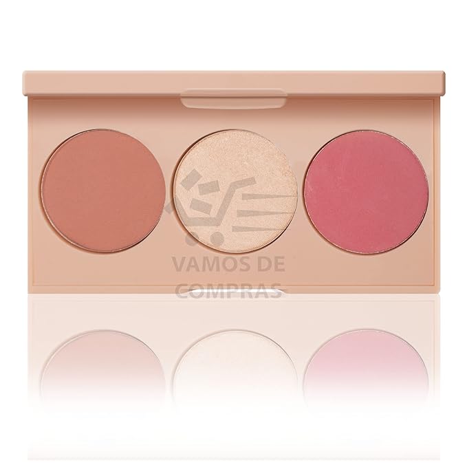 FARMASI Makeup Face Palette, Trio Eyeshadow, Long Lasting Face Sculpting, Blush and Highlighter Powder, Glow Contour Shadow Bronzer, All Skin Types, 0.52 oz. / 15 g (3 in 1 Face Palette)-Velvo Beauty