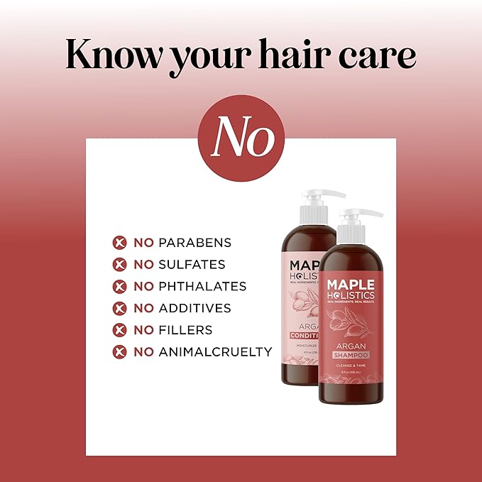 Argan Oil Shampoo and Conditioner for Dry Hair - Paraben and Sulfate Free Shampoo and Conditioner Set for Dry Hair Frizz Curl Care and Split Ends - Moisturizing Argan Shampoo and Conditioner Set-Velvo Beauty