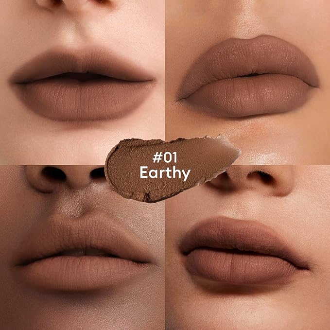 ITY Velvet Matte Finish Lip Stain-Mousse Textured Lip Clay, Nude Shade, Conceals Lip Lines, Rich Pigment Lip Tint Lipsticks, 0.14 oz (4g) in Earthy-Velvo Beauty
