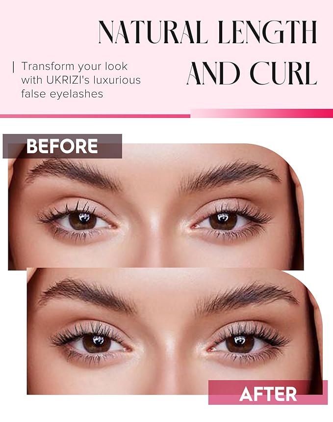 Wispy Lashes Natural Look Fake Eyelashes Natural Lashes False Eyelashes Wispy Fake Lashes Natural Eyelashes Clear Band Lashes UP20-Velvo Beauty