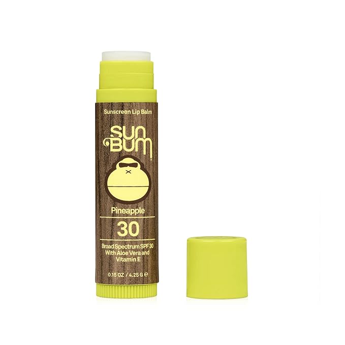 Sun Bum SPF 30 Sunscreen Lip Balm | Vegan and Cruelty Free Broad Spectrum UVA/UVB Lip Care with Aloe and Vitamin E for Moisturized Lips | Pineapple Flavor |.15 oz-Velvo Beauty