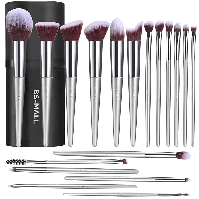 BS-MALL Makeup Brush Set 18 Pcs Premium Synthetic Foundation Powder Concealers Eye shadows Blush Makeup Brushes with black case-Velvo Beauty