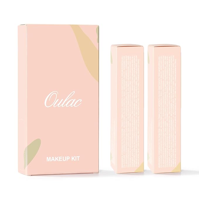 Oulac Beige Nude Satin Lipstick Set - Matte Lip Base, Full Coverage Lip Color, Satin Matte Finish, Cream Texture, Hydrating, Infused with Hyaluronic Acid, 4g*2 SG01+SG02-Velvo Beauty