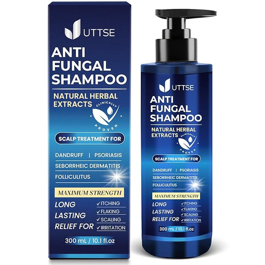 Anti-Fungal Shampoo for Scalp Psoriasis: Dandruff Shampoo for Folliculitis and Seborrheic Dermatitis - Relieves Itchy & Dry Scalp - 300 mL / 10.1 fl.oz-Velvo Beauty