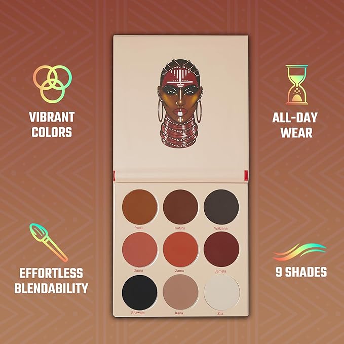 Juvia's Place Warrior 2 Eyeshadow Palette - Professional Eye Makeup, Pigmented Eyeshadow Palette, Makeup Palette for Eye Color & Shine, Pressed Eyeshadow Cosmetics-Velvo Beauty