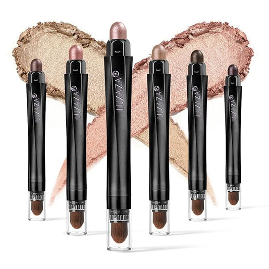 6PCS Cream Eyeshadow Stick Makeup Sets, Metallic And Matte Shimmer Eye Shadow Eye Brightener Stick Pencil Crayon, B06-Pink Ocean-Velvo Beauty