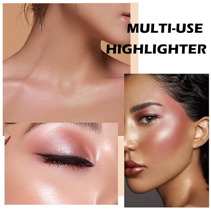 Boobeen Highlighter Makeup Palette, Baked Highlighter Bronzer Powder Palette, Shimmer Illuminator Contour Highlighter Powder for Face, Pearl Shine Shades Waterproof Long Lasting-Velvo Beauty
