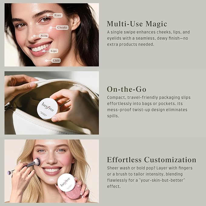 Multi Glow Balm Set, Cream Blush with Double-ended Brush, Radiant Finish, Hydrating, Creamy, Radiant Finish, Lightweight & Blendable Color, Face Balm-Velvo Beauty