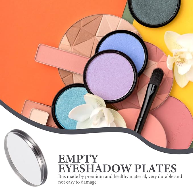 20pcs Metal Makeup Eyeshadow Jars Pan Palettes Tin Lipstick Foundation Single Holder Watercolor Eye Tray Steel Round Blush Pans Magnetic Cosmetic Plate Empty Pigment for-Velvo Beauty