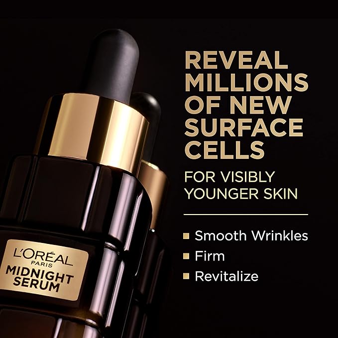 L'Oreal Paris Age Perfect Anti-Aging Midnight Face Serum, Reduce Wrinkles 1oz + Eye Cream Sample-Velvo Beauty