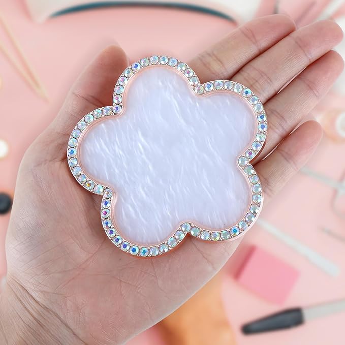 Resin Nail Art Palette Gold Edge Nail Holder Heart Shaped Color Makeup Foundation Mixing Tools Display Board Gel Nail Art Color Mixing Palette Painting Tray Manicure Tool (Colorful)-Velvo Beauty
