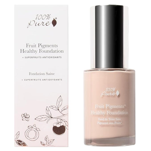 100% PURE Fruit Pigmented Healthy Foundation, Alpine Rose, Liquid Foundation Makeup, Anti-aging, Full Coverage, Matte Finish - 1 Fl Oz-Velvo Beauty