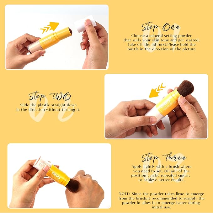 Mineral Sunscreen Setting Powder, Mineral Brush Setting Face Powder Makeup SPF 35 PA Oil Control Natural Matte Finish, Lightweight Breathable Concealer Brush Powder (Medium, 8g)-Velvo Beauty