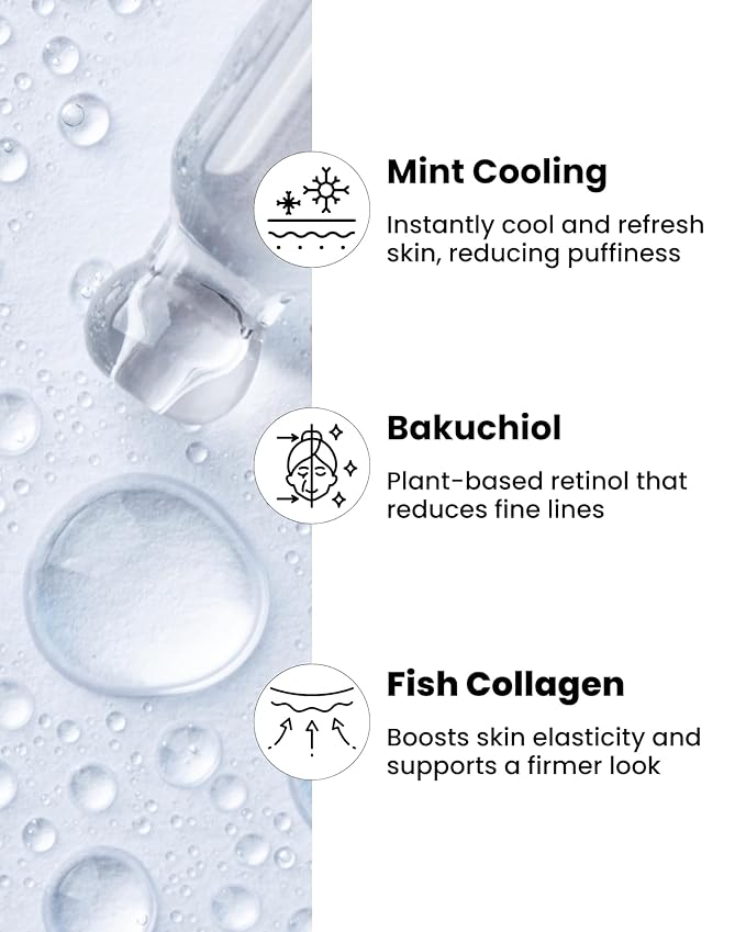 Ice Roll Serum | Cooling & Hydrating Roll-On Serum for Face, Puffy Eyes, Bakuchiol & Collagen for Firming & Lifting, Facial Roller for Depuffing, Under Eye Bag Treatment | Korean Skin Care-Velvo Beauty