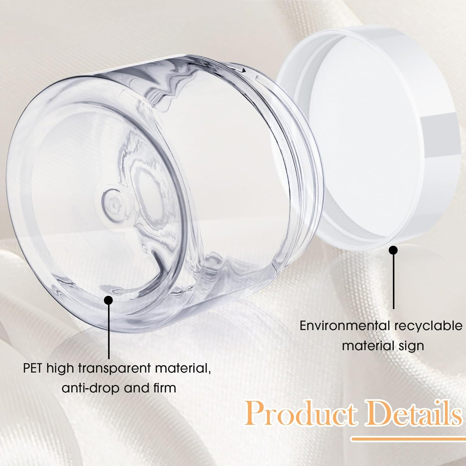 SATINIOR 100 Pcs Plastic Jars with Lids Small Containers Lids Wide Mouth Small Plastic Containers for Lotion Cream Rhinestones Body Butters Travel Storage(6 oz,White)-Velvo Beauty