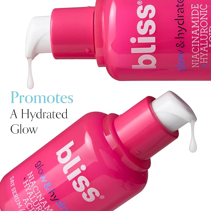 Bliss Glow & Hydrate Serum - Niacinamide + Hyaluronic Acid Serum - 1 Fl Oz - Improves Dullness, Hydrates, Replenishes & Defends Skin - Lightweight Hydration - Clean - Vegan & Cruelty Free-Velvo Beauty