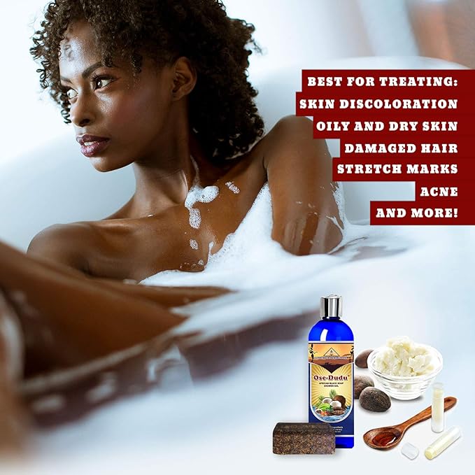 Organic, Anti-Bacterial OSE DUDU LIQUID BLACK SOAP GEL 2 LB (32 oz) Acne Eczema Dry Skin Psoriasis Scar Removal Face and Body Wash Skin Care (GHANA)-Velvo Beauty