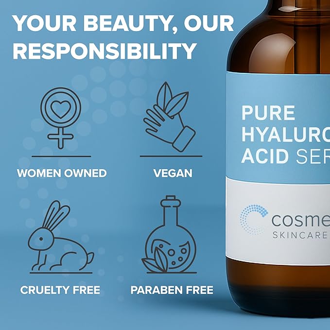 Hyaluronic Acid Serum for Skin 100% Pure Anti Aging Intense Hydration Moisture Non greasy Paraben free, Wrinkle Reducing and Brightening Serum (Pro Formula) 2oz-Velvo Beauty