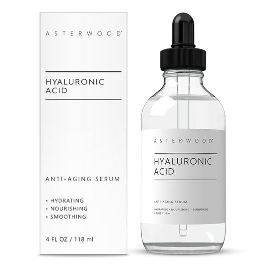 Asterwood Hyaluronic Acid Serum for Face - Plumping, Anti-Aging, Hydrating - Fragrance-Free - 4 Fl Oz-Velvo Beauty