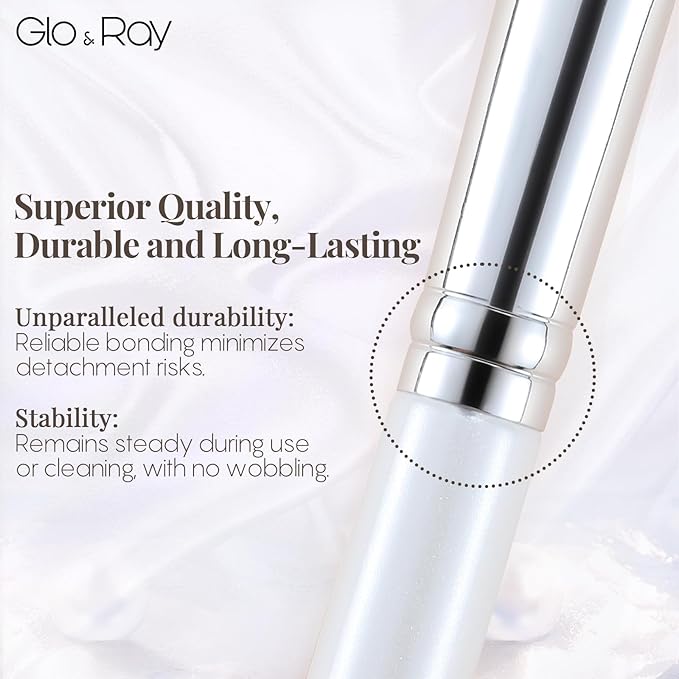GLO&RAY Concealer Brush Under Eye - Makeup Brush Angled Flat Teardrop, Nose Contour for Powder Pro Concealing Blending for Liquid & Cream Cosmetic, Foundation Brushes Small With Dust Cover (White)-Velvo Beauty