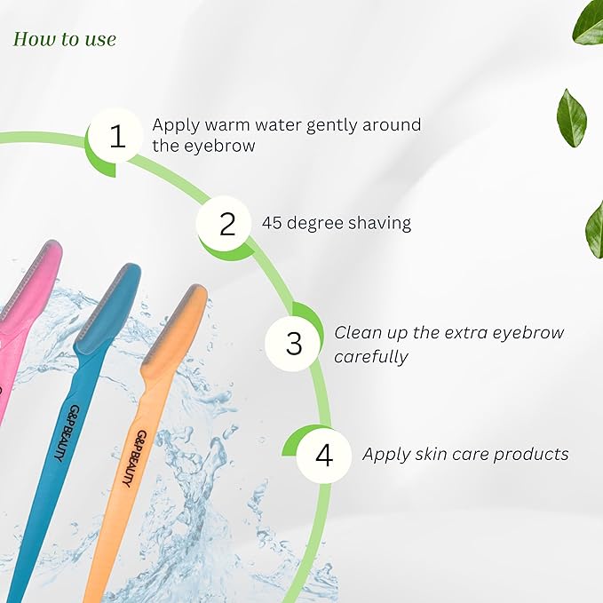 G&P BEAUTY Precision Face & Eyebrow Dermaplaning Kit - 3 Exfoliating Razors with Precision Covers for Women, ideal Gift.-Velvo Beauty